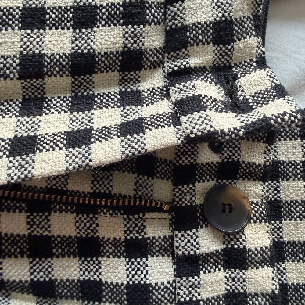 Sezane Martin crop trousers in black and ecru gingham pattern 2/34 - Picture 3 of 9